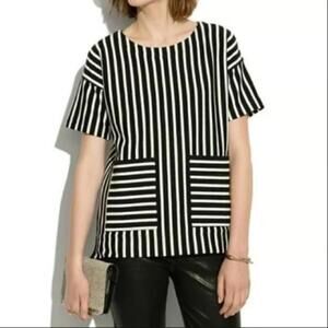 madewell striped top with pockets